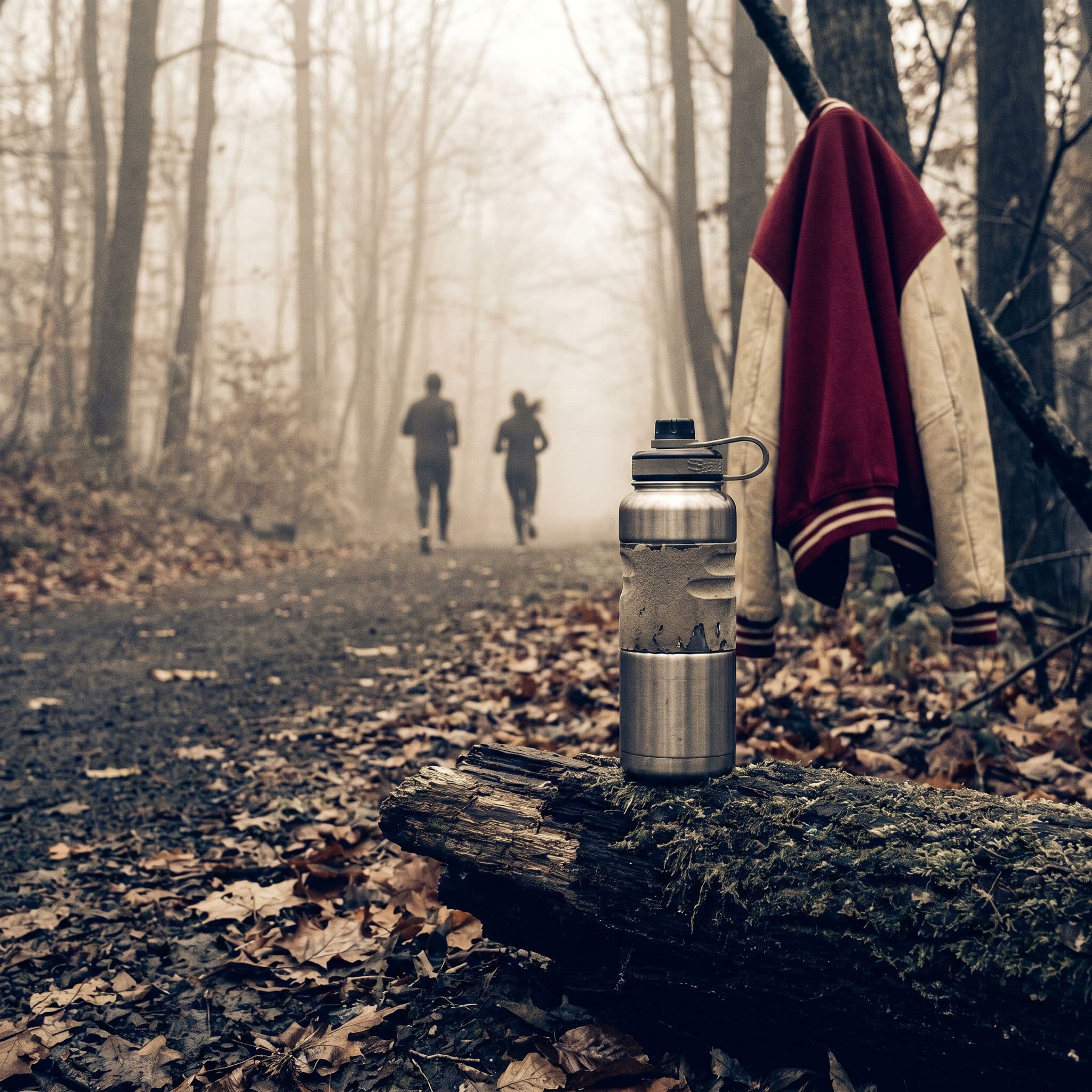 Bouteille filtrante ÖKO Premium — sortie trail au lever du jour