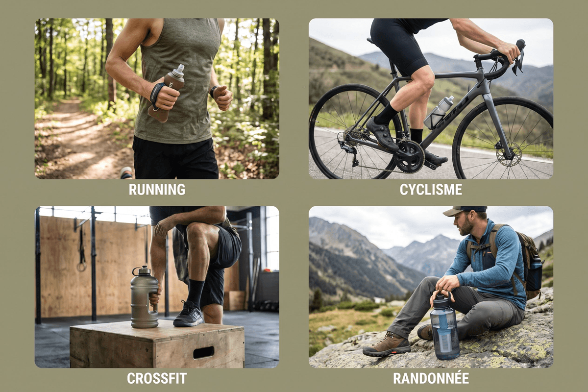 Running, vélo, crossfit ou rando : on ne s'hydrate pas de la même façon.